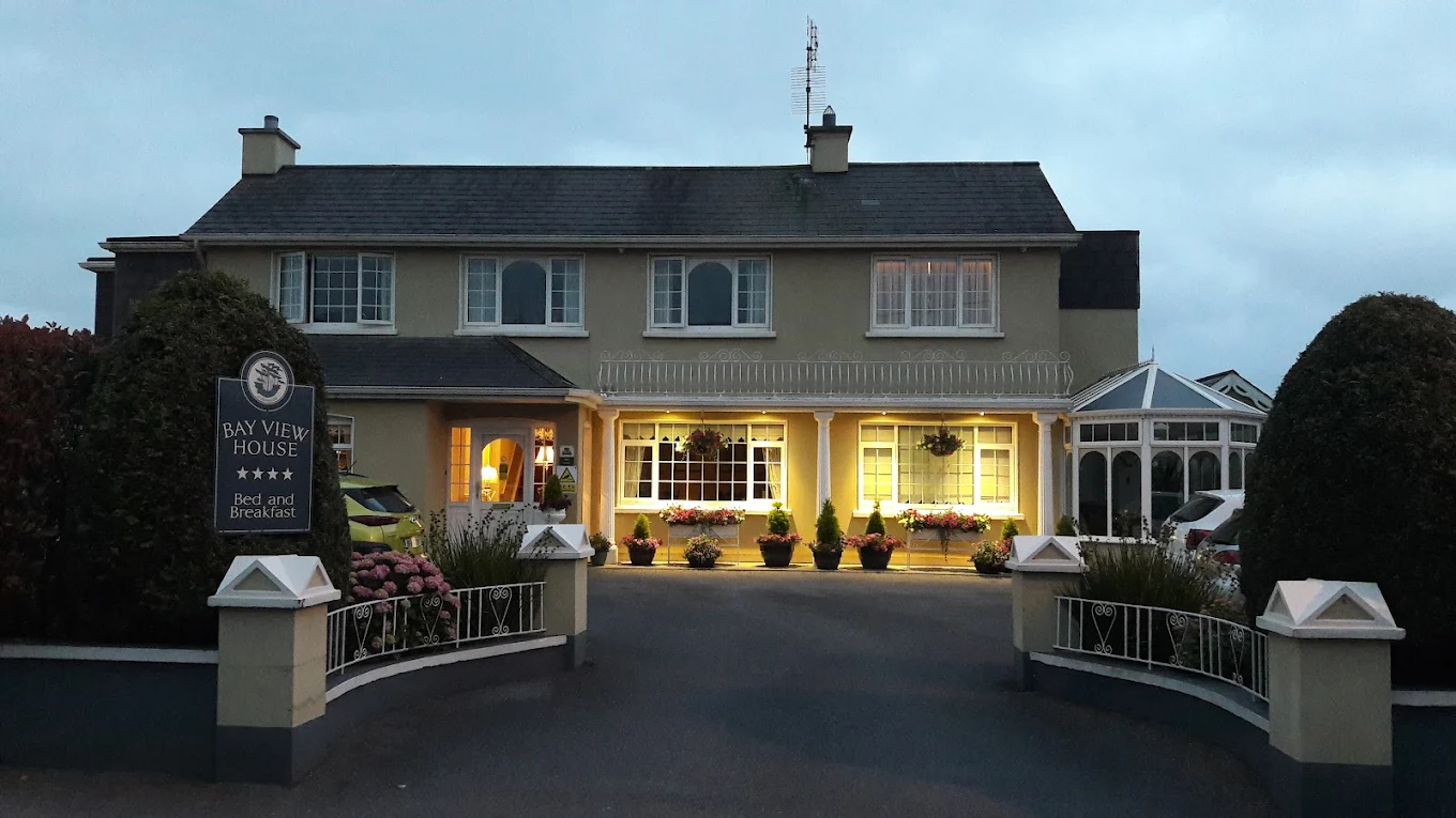 Bay View House exterior at dusk